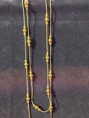Elegant Gold Bead Long Necklace - Gold Women Jewelry